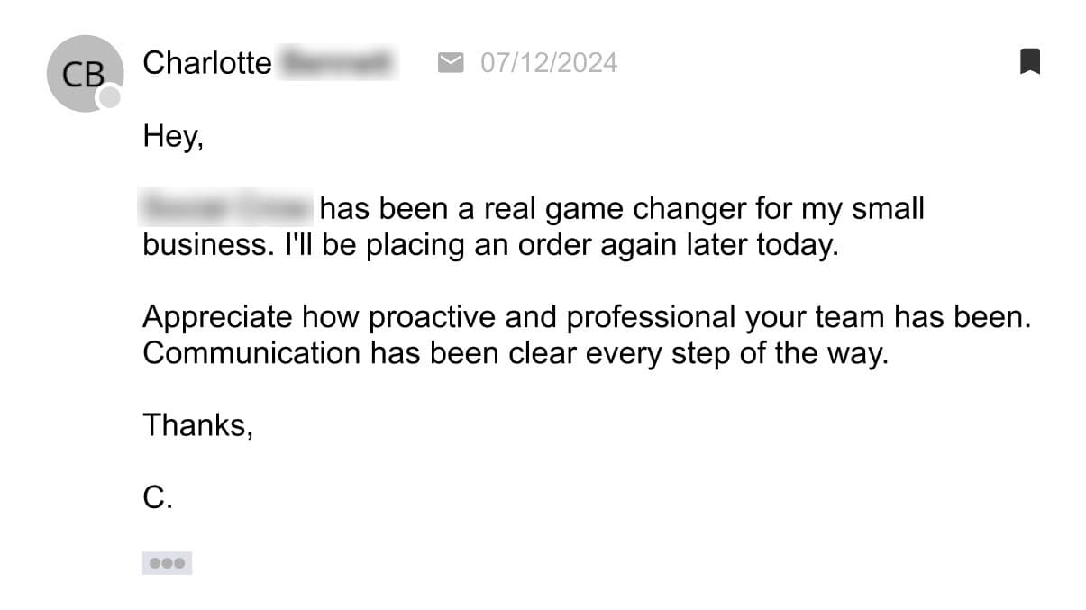 Customer testimonial 8